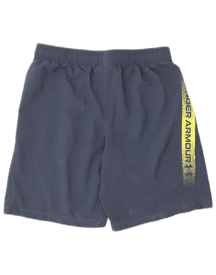 UNDER ARMOUR Boys Graphic Sport Shorts 11-12 Years Large  Blue Polyester