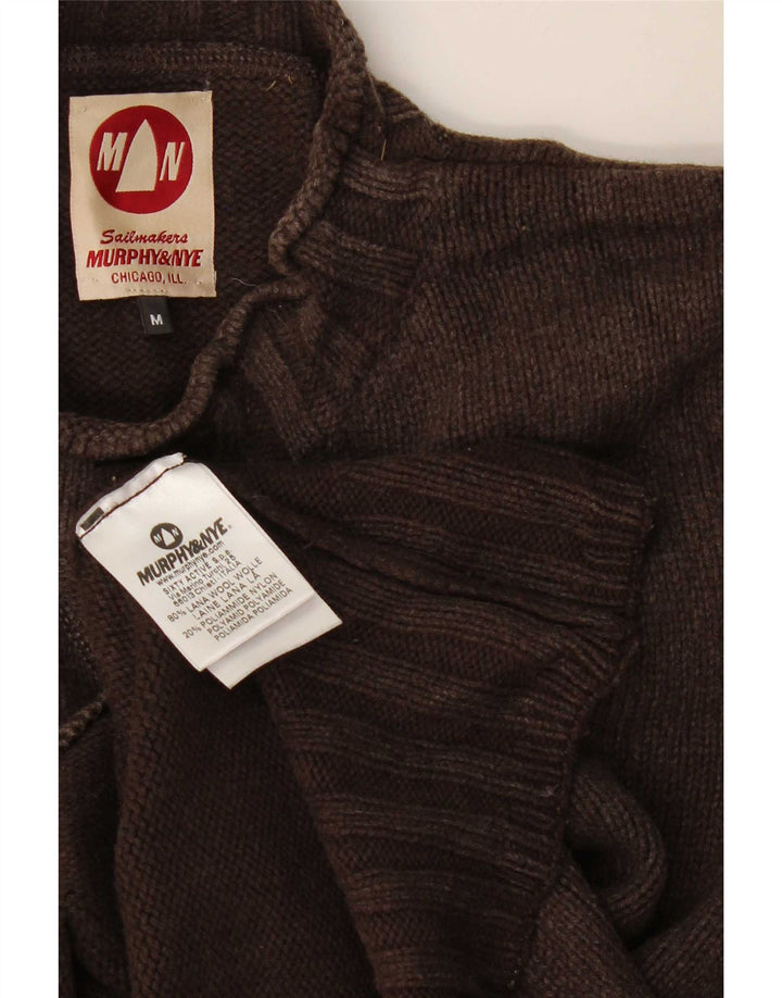 Murphy & Nye Jersey con cuello alto para hombre de lana marrón medio