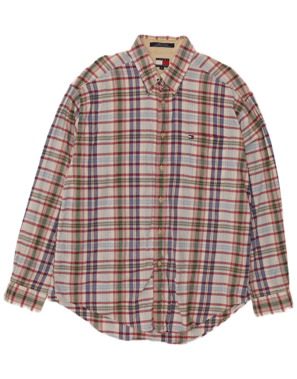 Camicia da uomo Tommy Hilfiger XL in cotone a quadri multicolore