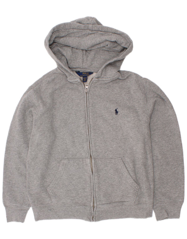 Polo Ralph Lauren Boys Zip Hoodie Sweater 10-11 Years Medium Grey Cotton
