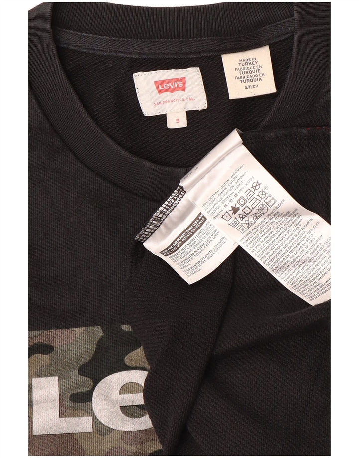 Levi's Mens Graphic Sweatshirt Jumper Small Black Cotton