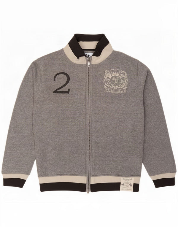 Brooksfield Giacca da uomo con grafica grafica Giacca grande in cotone color block grigio