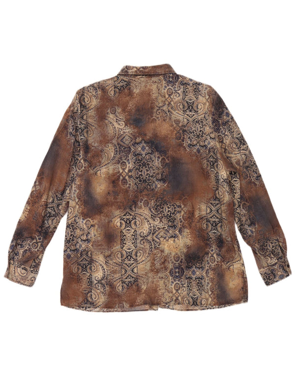 Vintage oversize skjorte til kvinder IT 44 Medium Brun Paisley Tencel