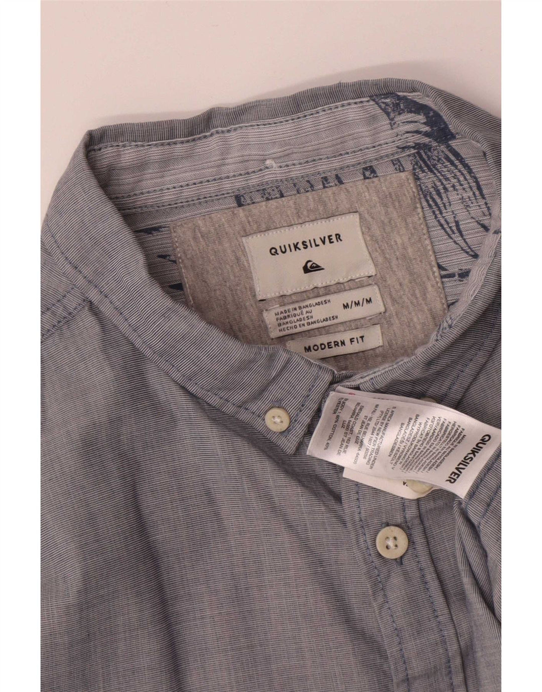 Camisa Quiksilver Hombre Modern Fit Algodón Azul Medio