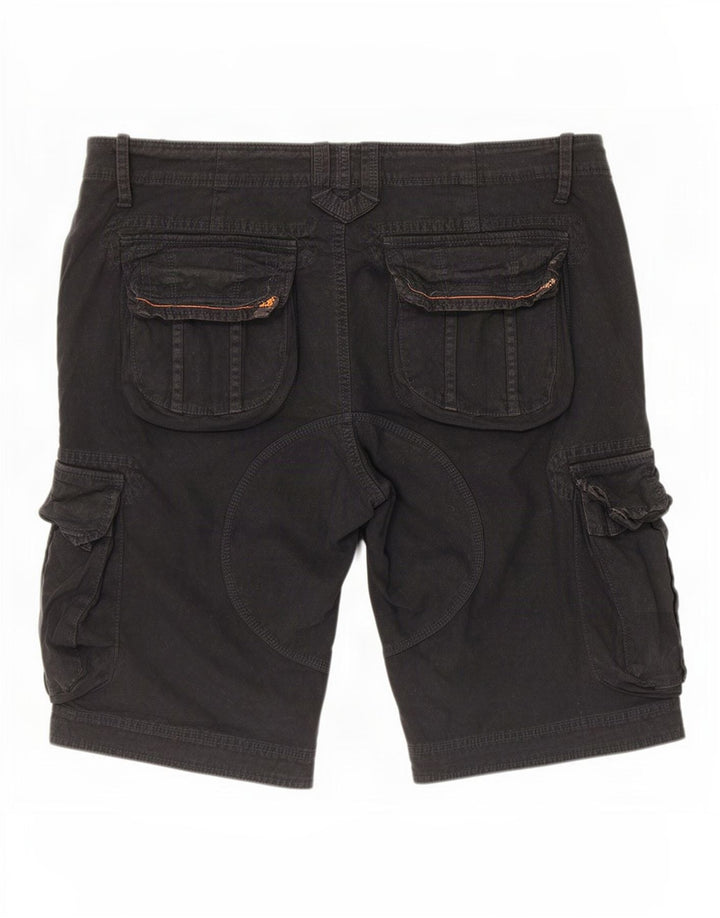 Superdry Mens Cargo Shorts 2XL W38 Black Cotton
