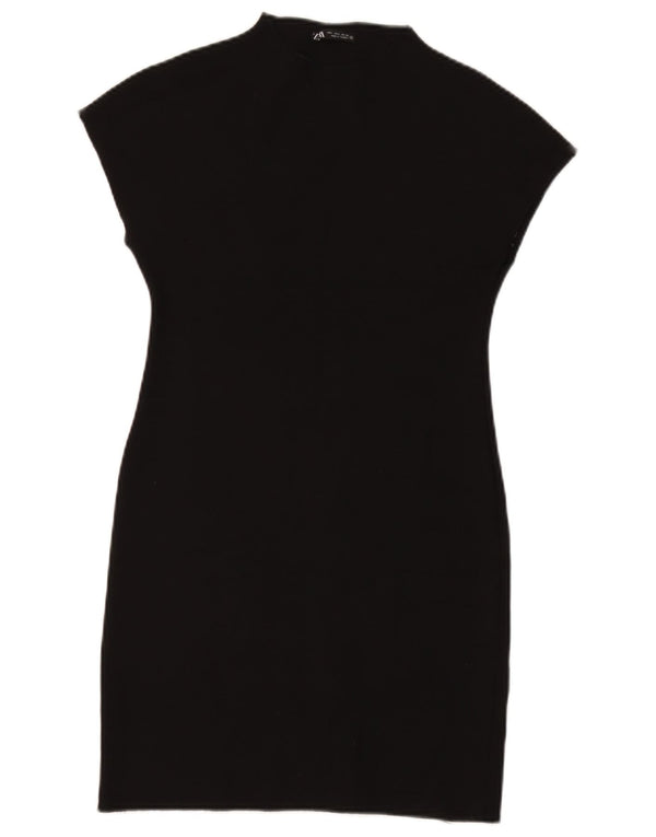 Zara Womens Sheath Dress UK 14 Large Black