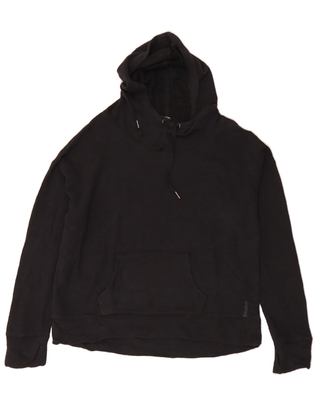 REEBOK Mens Hoodie Jumper Medium Black Cotton Vintage Reebok and Second-Hand Reebok from Messina Hembry 