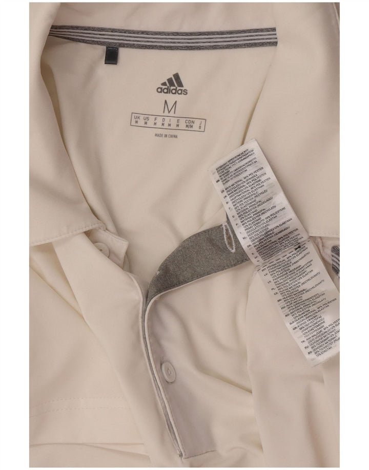 Adidas Mens Polo Shirt Medium White Polyester