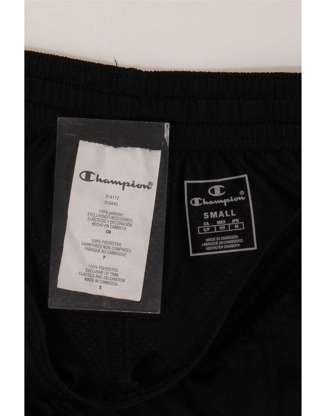 CHAMPION Mens Sport Shorts Small  Black Polyester