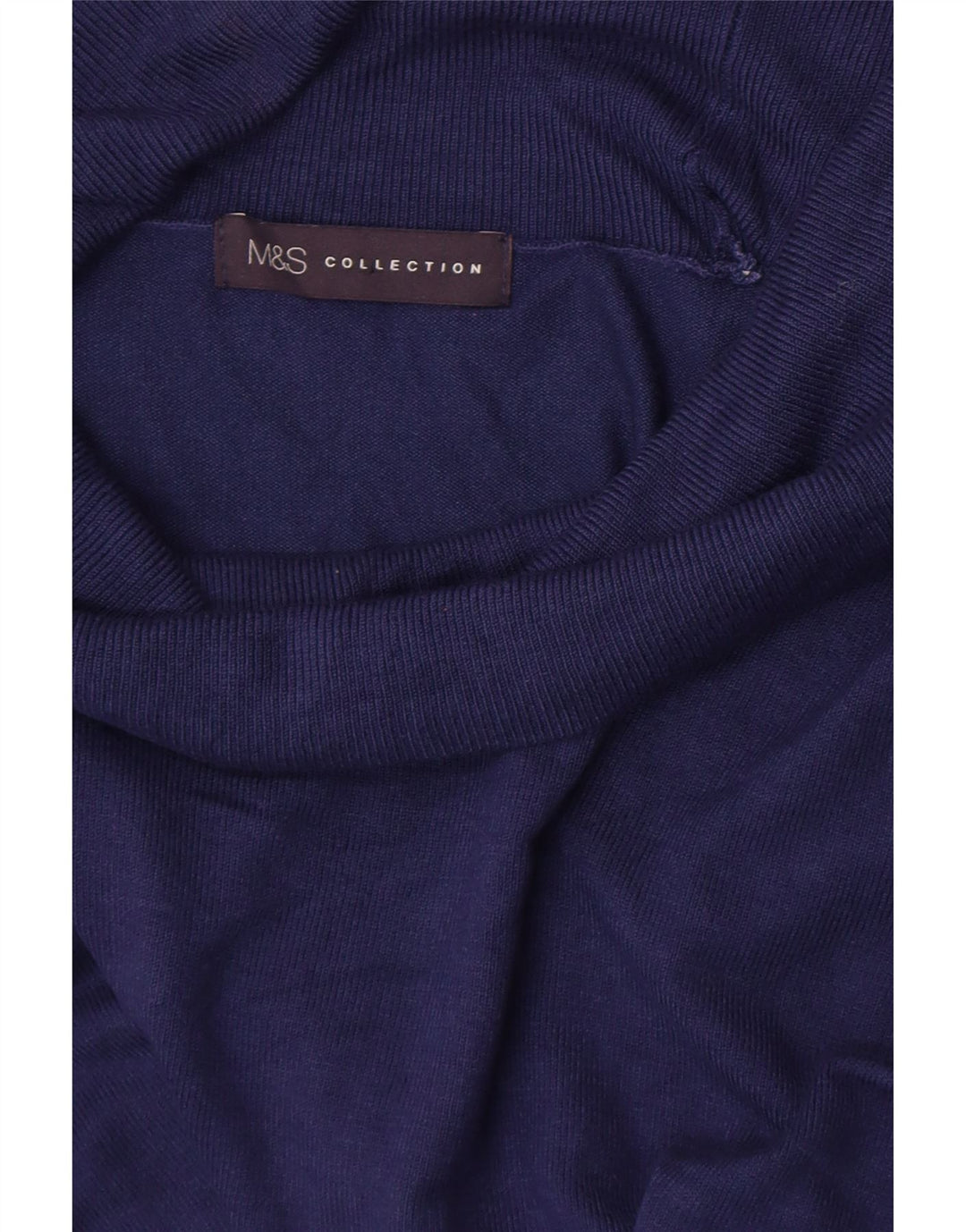 Marks & Spencer Dame Rullehals Sweater UK 10 Small Navy Blue