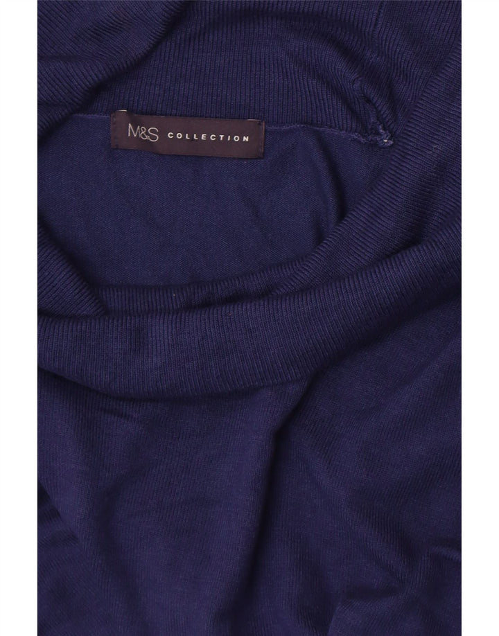 Marks & Spencer Dame Rullehals Sweater UK 10 Small Navy Blue