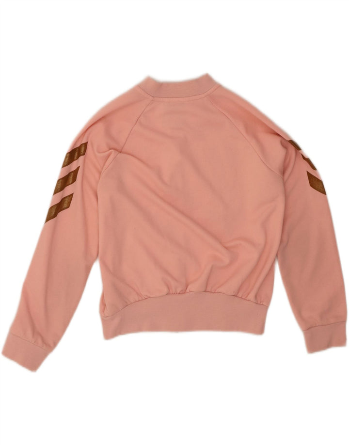 ADIDAS Girls Tracksuit Top Jacket 9-10 Years Pink Polyester