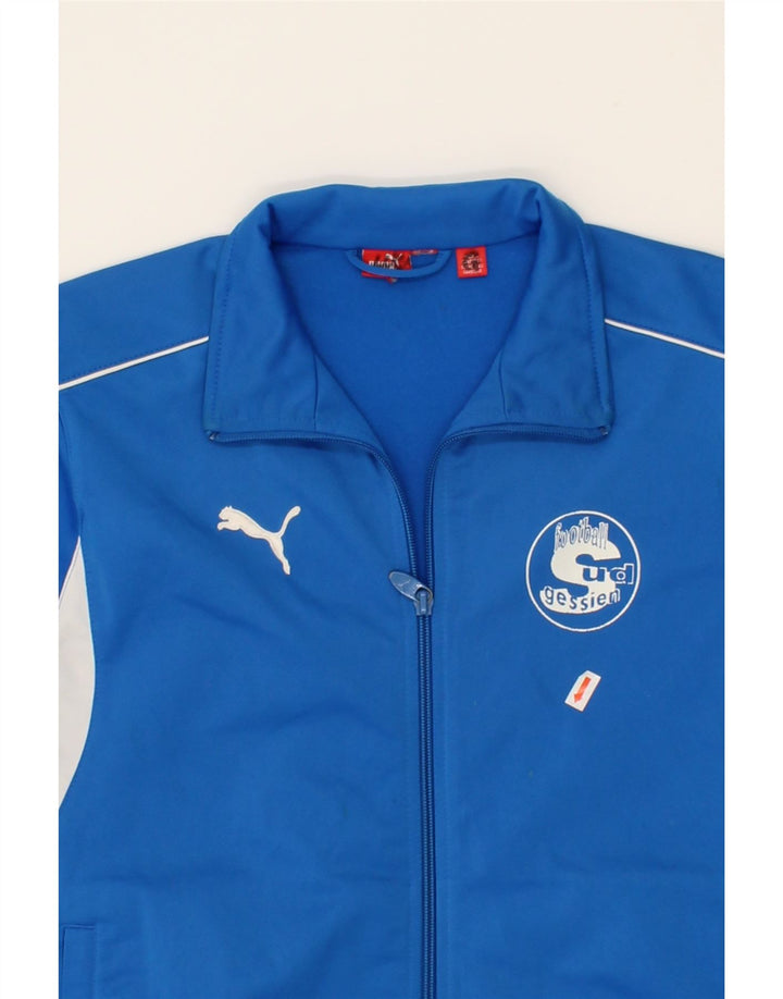 PUMA Boys Graphic Tracksuit Top Jacket 11-12 Years Blue Polyester Vintage Puma and Second-Hand Puma from Messina Hembry 