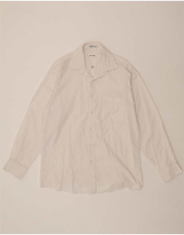 PIERRE CARDIN Mens Shirt Size 15/15 1/2 Medium White Cotton Vintage Pierre Cardin and Second-Hand Pierre Cardin from Messina Hembry 