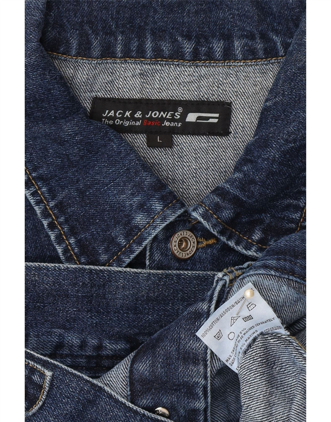 JACK & JONES Mens Denim Jacket UK 40 Large Blue Cotton Vintage Jack & Jones and Second-Hand Jack & Jones from Messina Hembry 