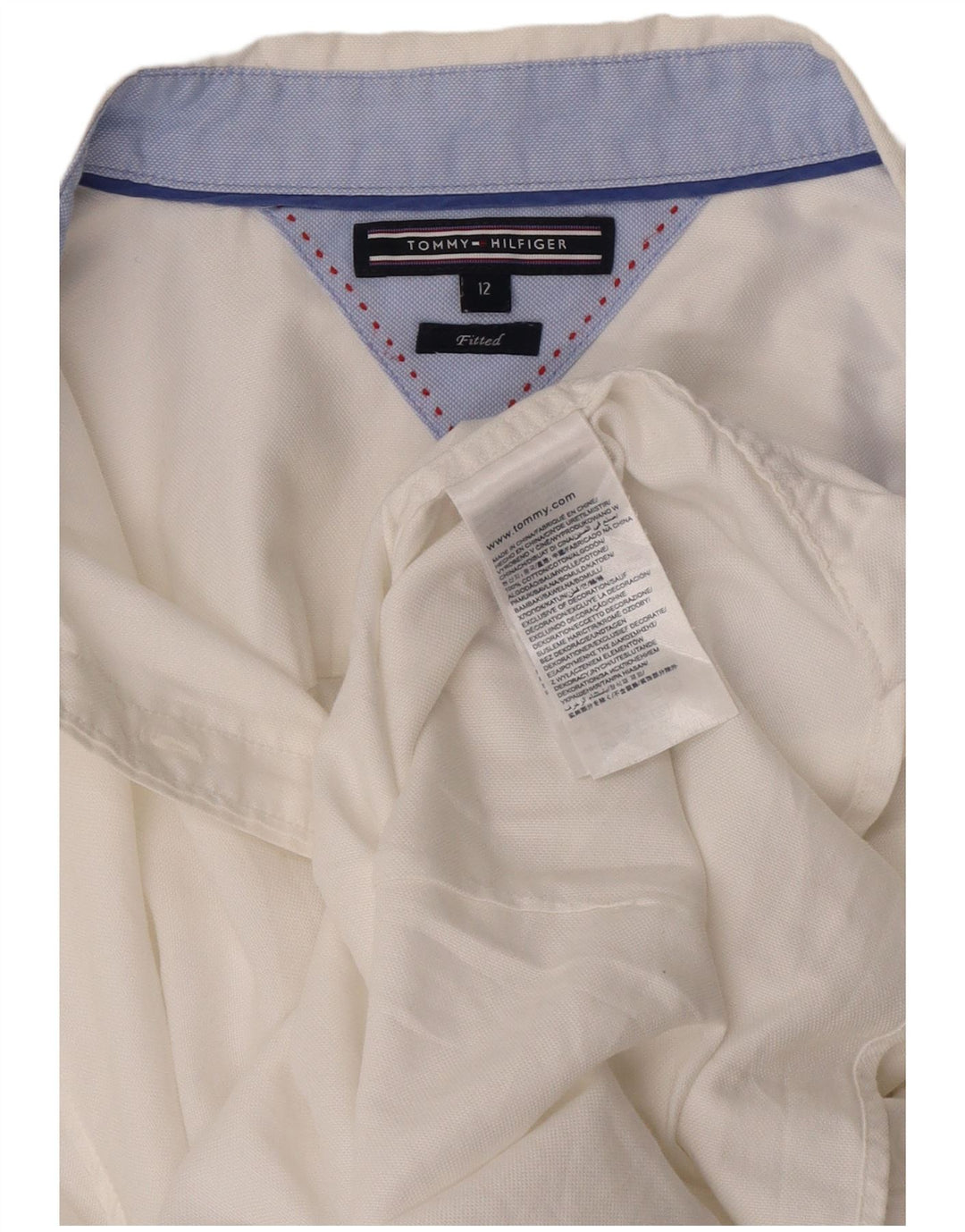 Tommy Hilfiger Womens Stretch Shirt US 12 Large White Cotton