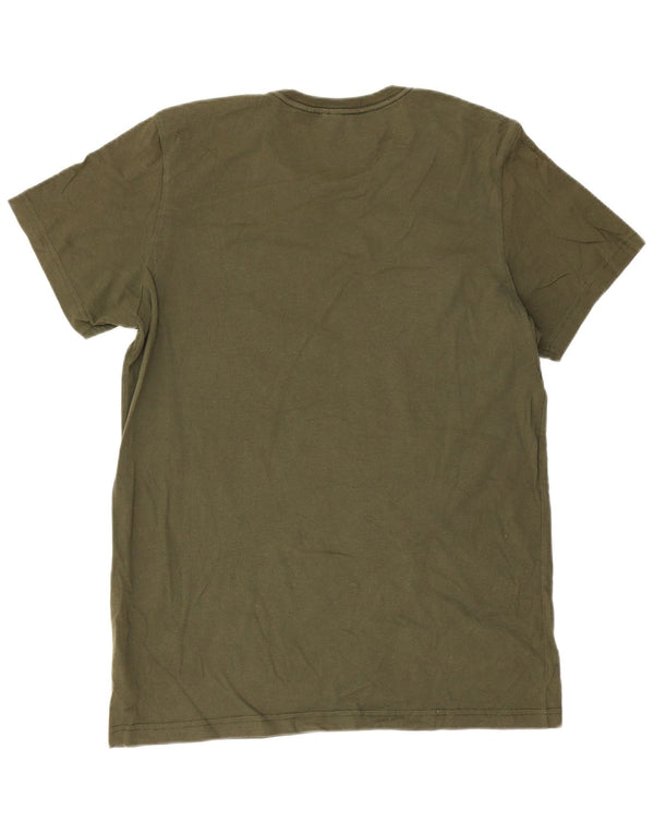 Adidas Mens Graphic T-Shirt Top Grande Algodão Verde