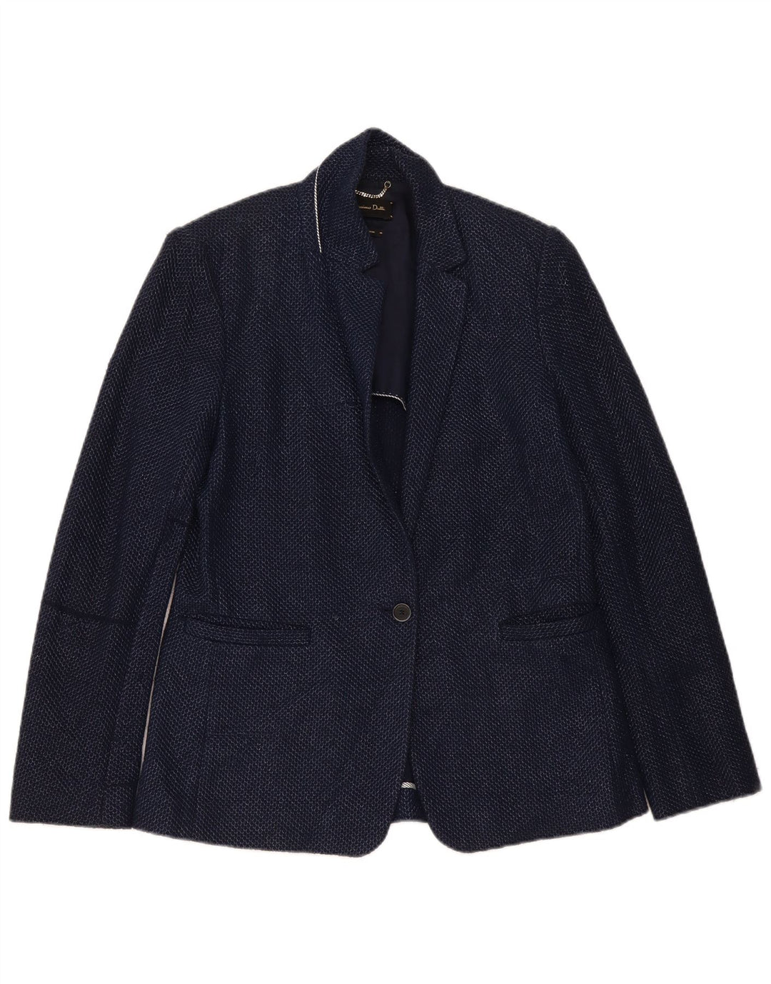 Jaqueta blazer feminina Massimo Dutti com 1 botão UE 40 algodão azul marinho médio