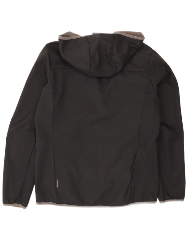 Jack Wolfskin Mens Hooded Windbreaker Jacket UK 36/38 Medium Black Sports