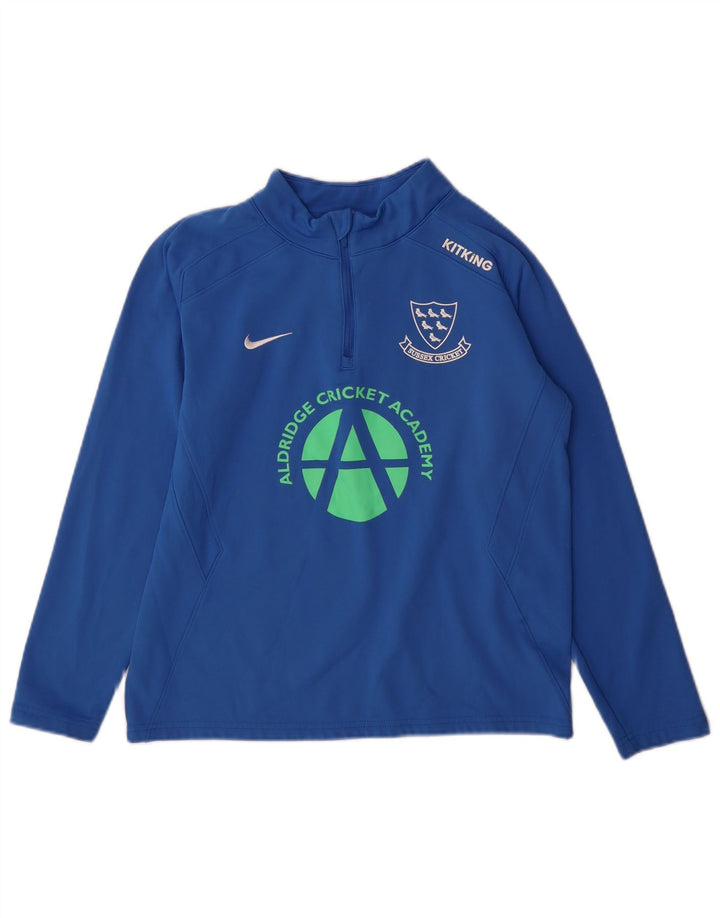 Nike Jungen Grafik-Pullover-Trainingsoberteil mit Reißverschluss, 13–14 Jahre, XL, Blau