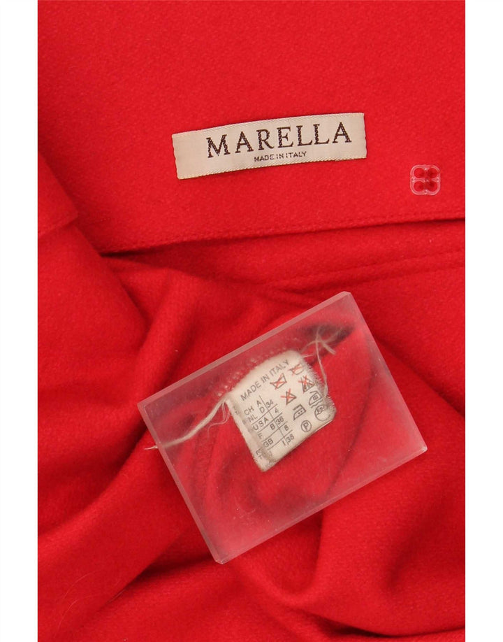 Marella Abrigo extragrande con doble botonadura para mujer UK 8 Small Lana roja