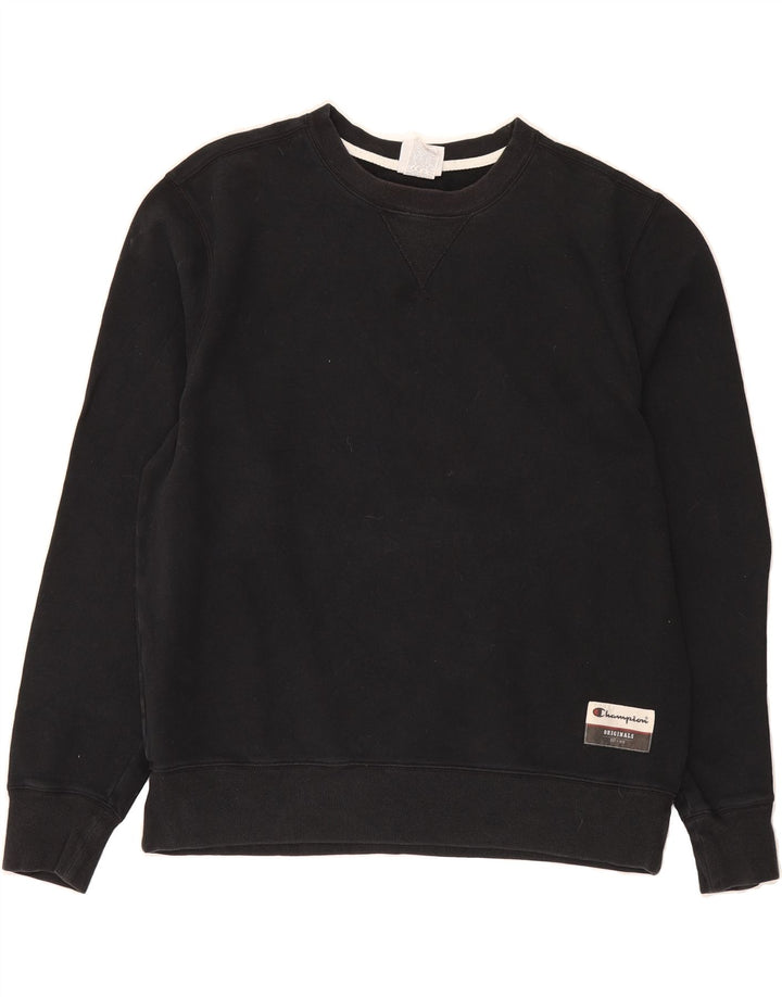 CHAMPION Mens Sweatshirt Jumper Large Black Cotton Vintage Champion and Second-Hand Champion from Messina Hembry 