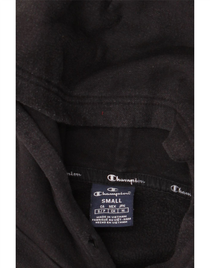 CHAMPION Mens Graphic Hoodie Jumper Small Black Vintage Champion and Second-Hand Champion from Messina Hembry 