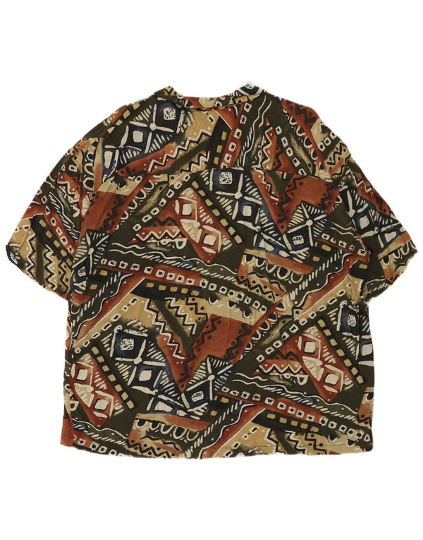 Pull & Bear Camisa Hawaiana Manga Corta Hombre XL Multicolor Geométrico