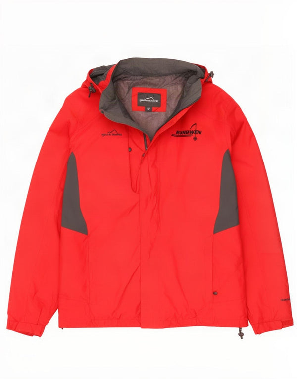 Eddie Bauer Mens Windbreaker Jacket 2XL Red Colourblock Polyester
