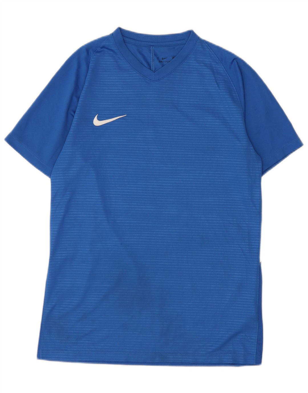 Nike Mens Dri Fit Graphic T-Shirt Top Medium Blue Pinstripe Polyester