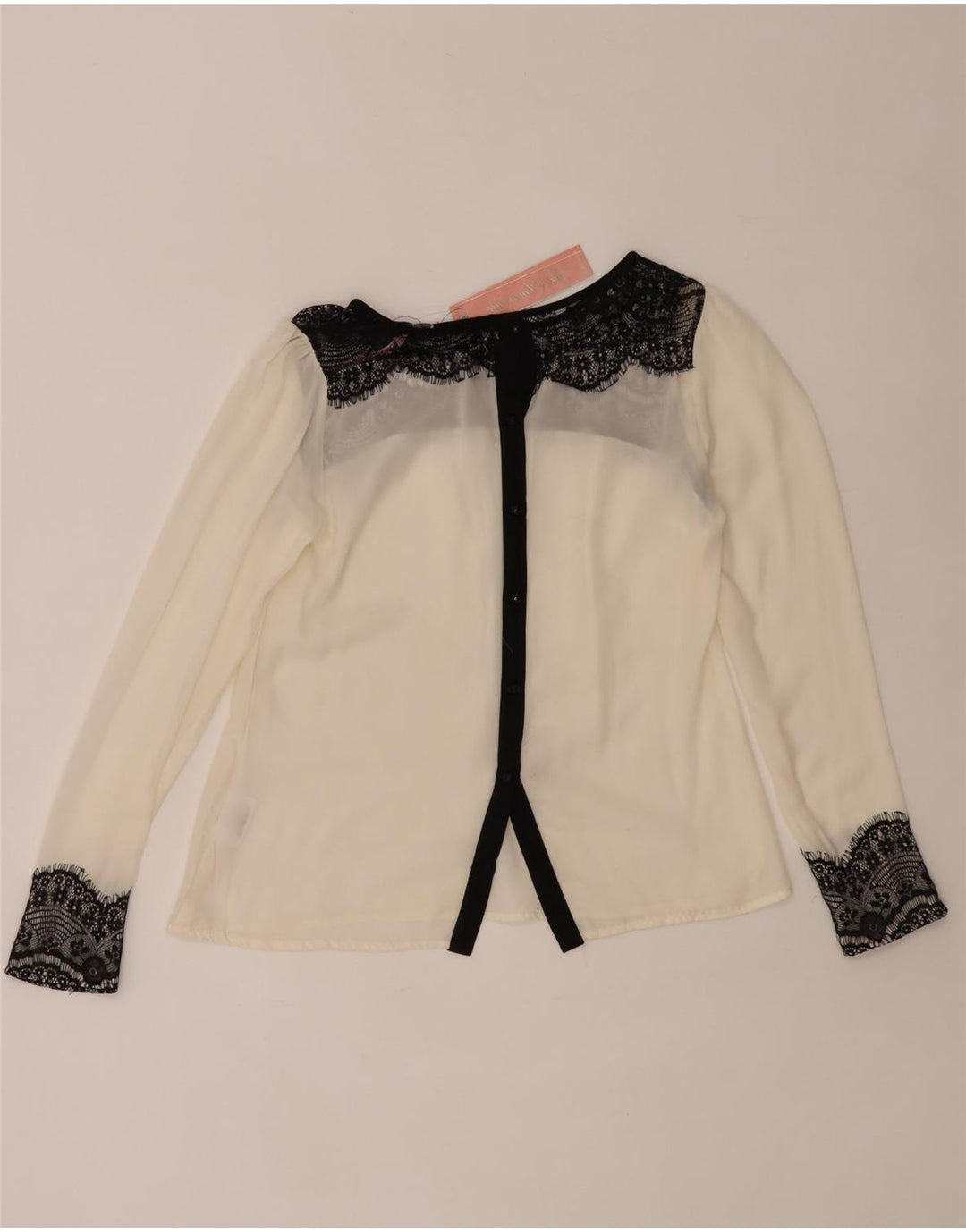 Lipsy Womens Shirt Bluse UK 12 Medium White Floral Polyester