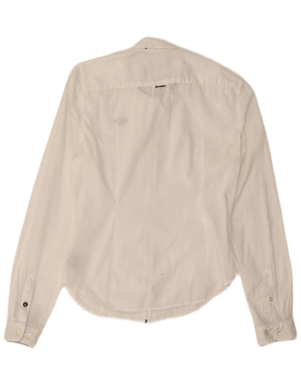 Camisa feminina Gaastra UK 10 pequena algodão branco