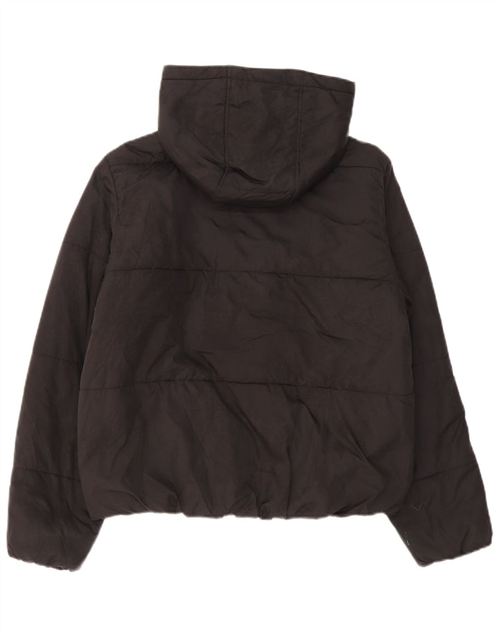 Marks & Spencer Womens Hooded Padded Jacket UK 12 Medium Black Polyester