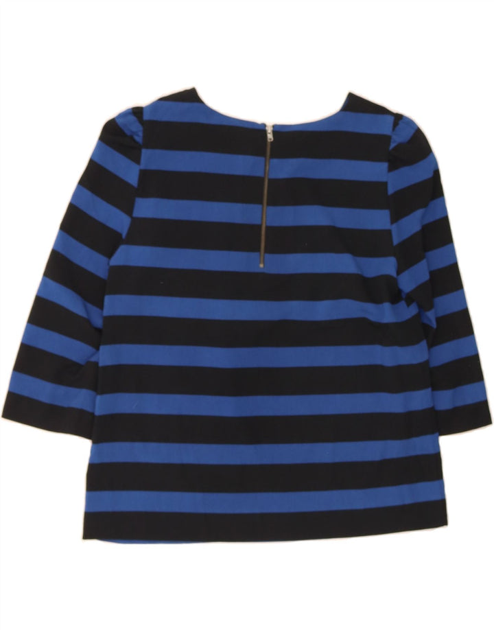 ZARA Womens Top 3/4 Sleeve UK 12 Medium Blue Striped Vintage Zara and Second-Hand Zara from Messina Hembry 