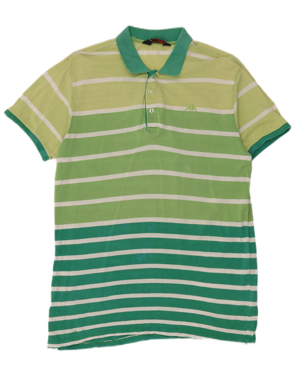 Kappa Polo Homme XL Vert Rayé Coton