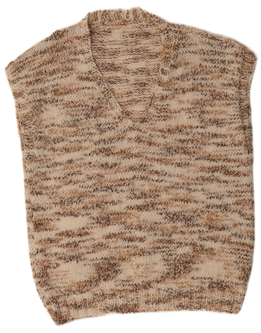 Vintage Mens Vest Tank Top Large Beige Flecked