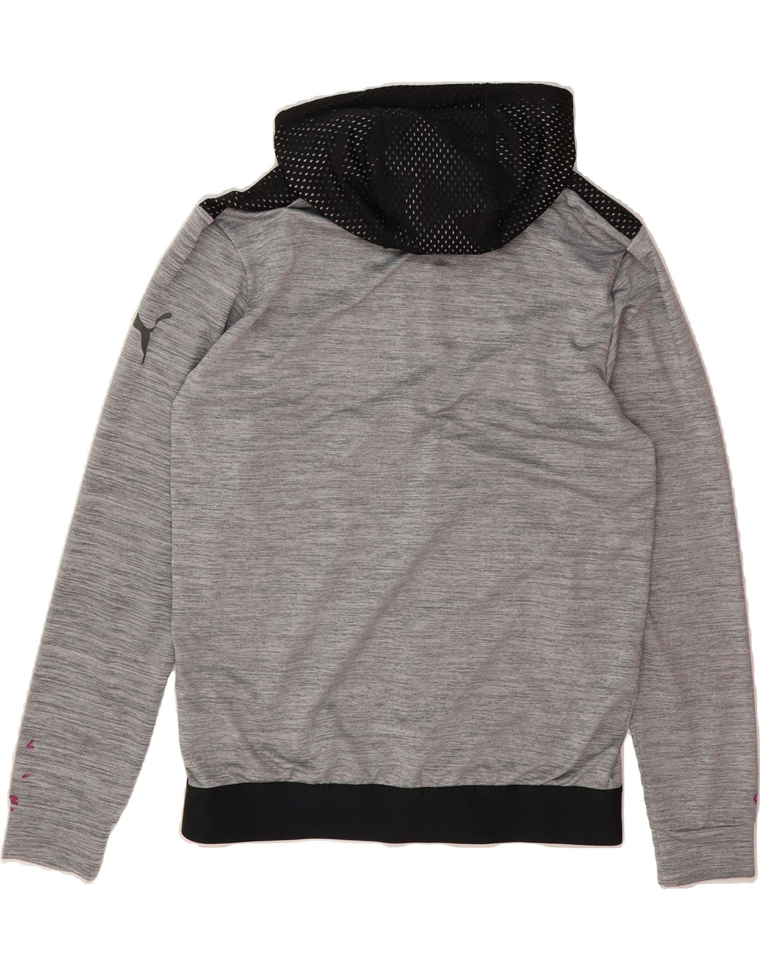PUMA Mens Zip Hoodie Sweater Small Grey Colourblock Polyester Vintage Puma and Second-Hand Puma from Messina Hembry 