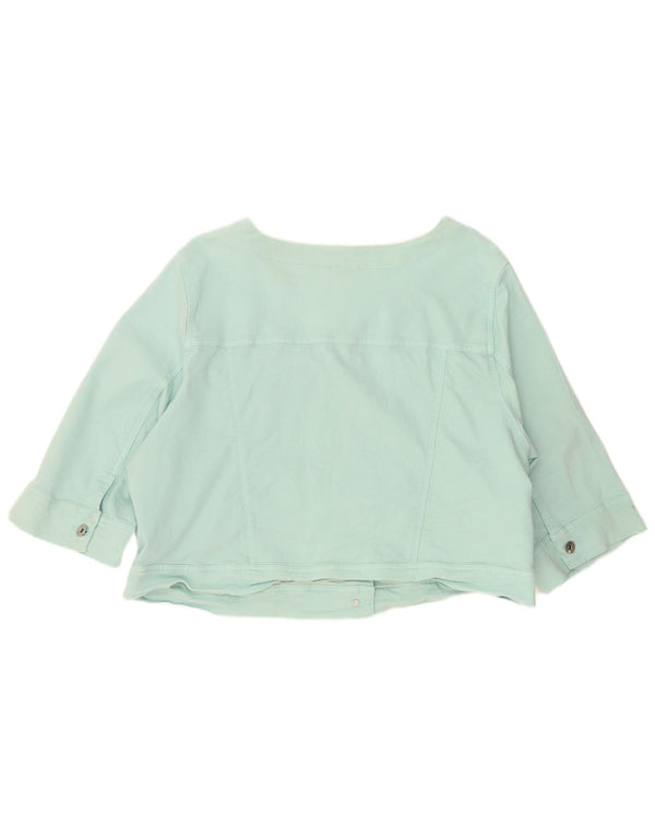Marks & Spencer Damen Crop 3/4 Ärmel Jeansjacke UK 22 3XL Türkis