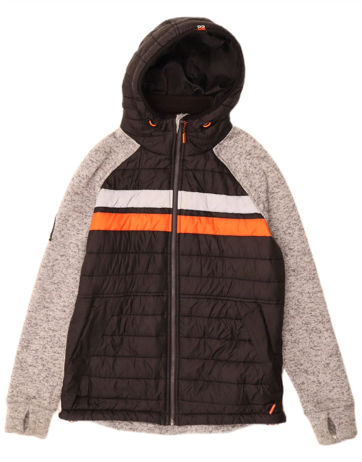 Superdry Mens Hooded Windbreaker Jacket UK 38 Medium Black Polyester