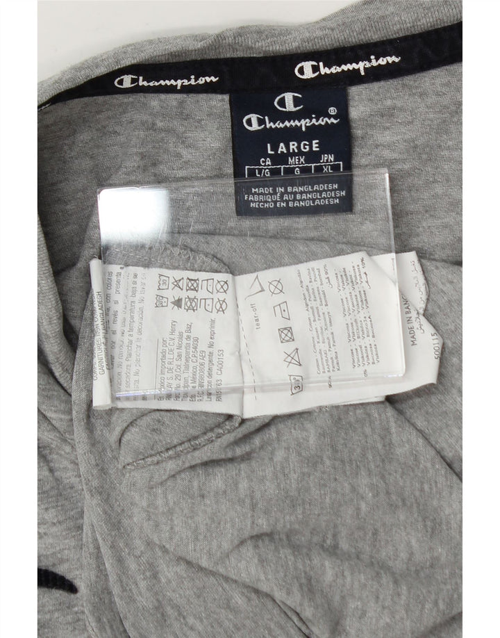 CHAMPION Mens Graphic T-Shirt Top Large Grey Cotton Vintage Champion and Second-Hand Champion from Messina Hembry 