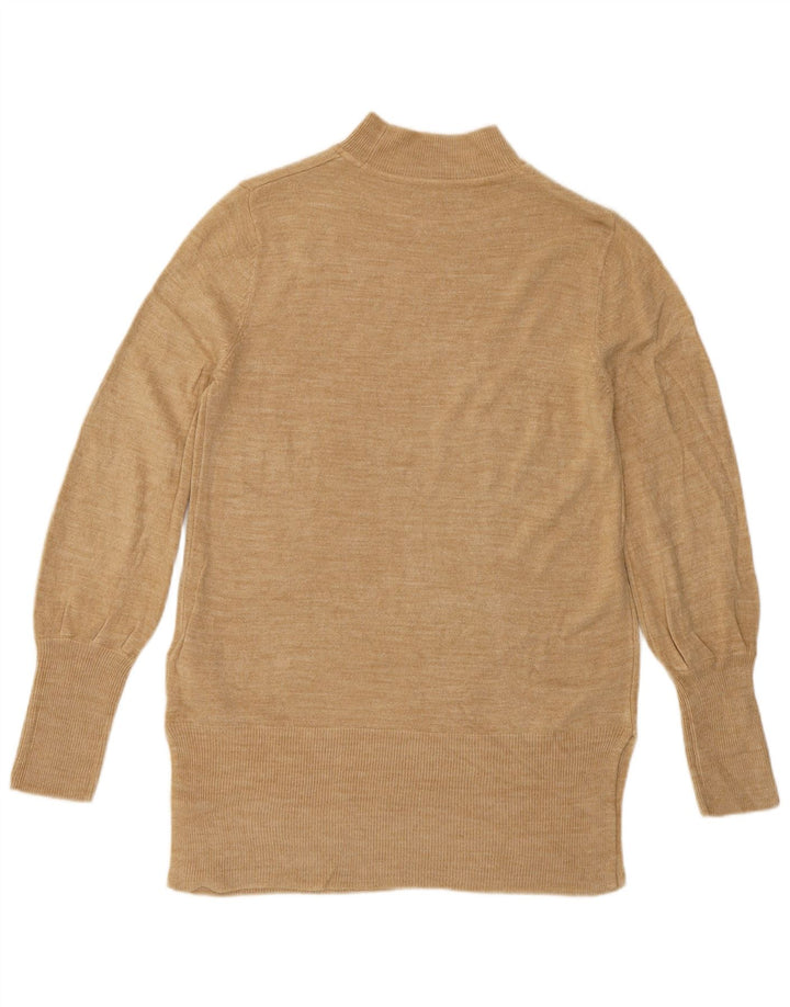 MARKS & SPENCER Womens Turtle Neck Jumper Sweater UK 12 Medium Beige