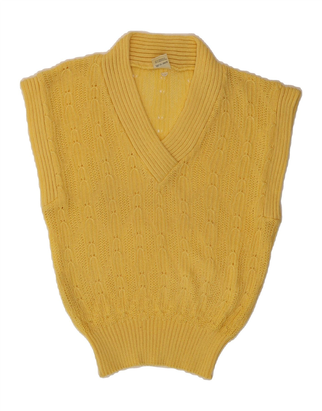 CREATION Womens Vest Tank Top EU 38 Medium Yellow Polyacrylic Vintage Creation and Second-Hand Creation from Messina Hembry 