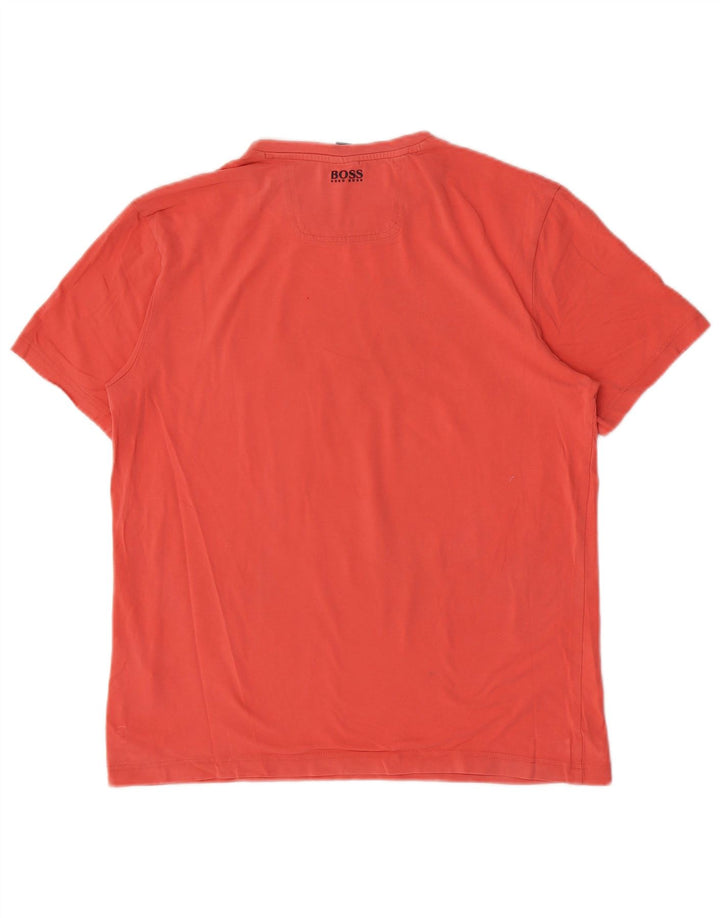 Hugo Boss Mens Graphic T-Shirt Top Medium Pink Cotton
