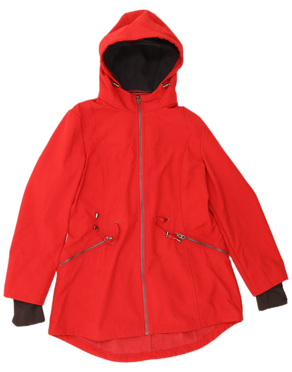 French Connection Womens Hooded Regular Fit Rain Jacket UK 14 Large Red