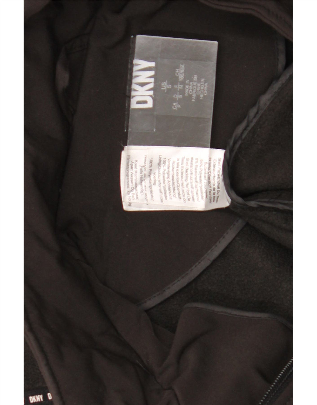 Dkny Womens Hooded Trench Coat UK 10 Small Black Polyester