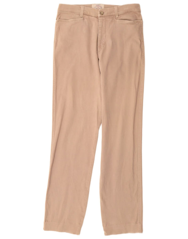 Armani Womens Straight Casual Trousers IT 48 Medium W32 L32 Beige Cotton