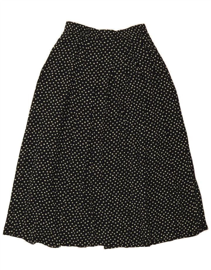 VINTAGE Womens Pleated Skirt W26 Small  Black Spotted Vintage Vintage and Second-Hand Vintage from Messina Hembry 