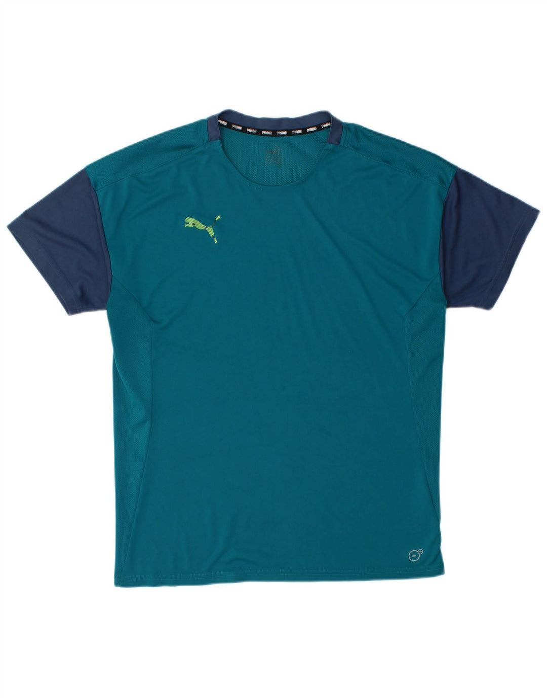 T-shirt da uomo PUMA Top in poliestere color block blu medio