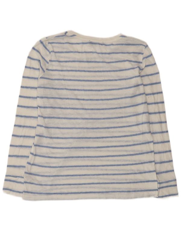 Marks & Spencer Damen-Blusenoberteil, UK-Größe 44, Mittelweiß, gestreift, Polyester