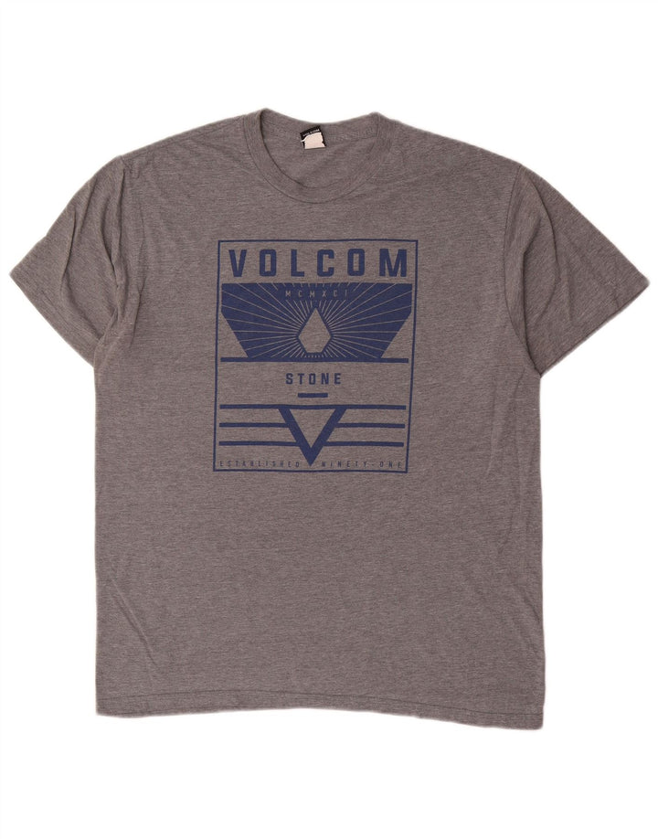 Volcom Mens Graphic T-Shirt Top Large Grey Cotton